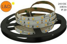 Ruban LED Blanc chaud IP20 6W/m
