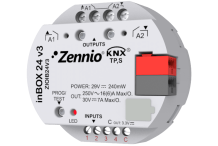 Zennio inBOX 24 v3 - inBOX 24-v3 Actionneur multifonction encastrable avec 2 sorties de relais (16 A C-Load) et 4 entrées analogiques-numériques ZIOIB24V3